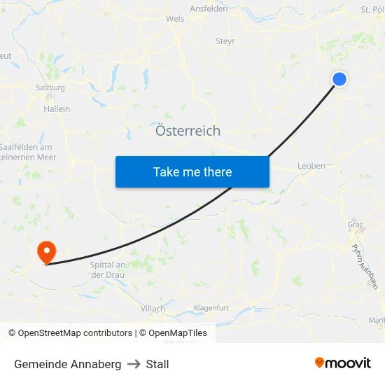 Gemeinde Annaberg to Stall map