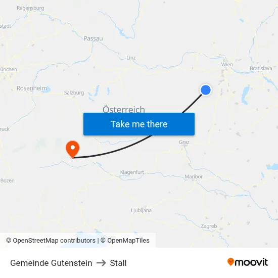 Gemeinde Gutenstein to Stall map