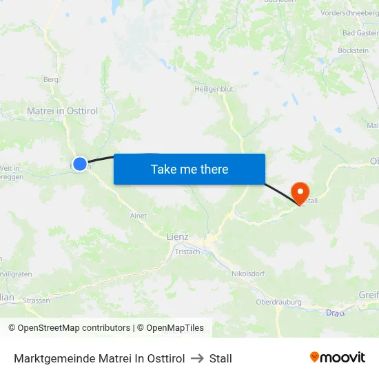 Marktgemeinde Matrei In Osttirol to Stall map