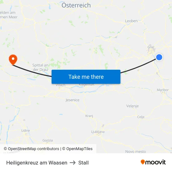 Heiligenkreuz am Waasen to Stall map