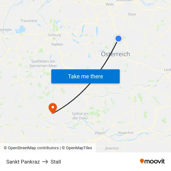Sankt Pankraz to Stall map