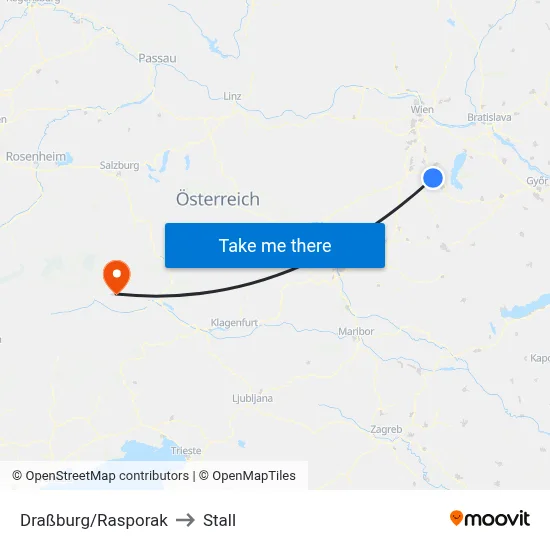 Draßburg/Rasporak to Stall map