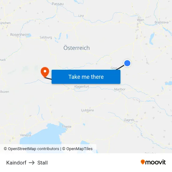 Kaindorf to Stall map