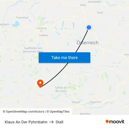 Klaus An Der Pyhrnbahn to Stall map