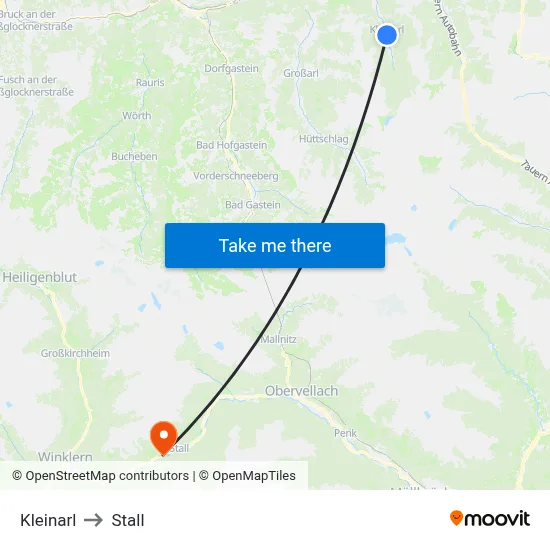 Kleinarl to Stall map