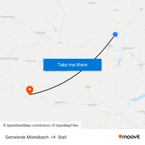 Gemeinde Mistelbach to Stall map