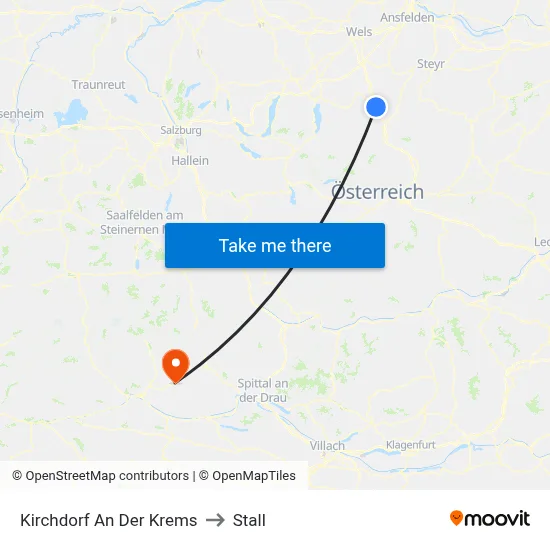 Kirchdorf An Der Krems to Stall map