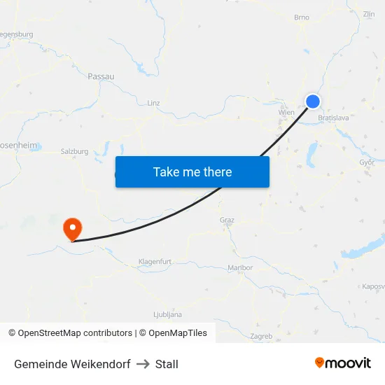 Gemeinde Weikendorf to Stall map