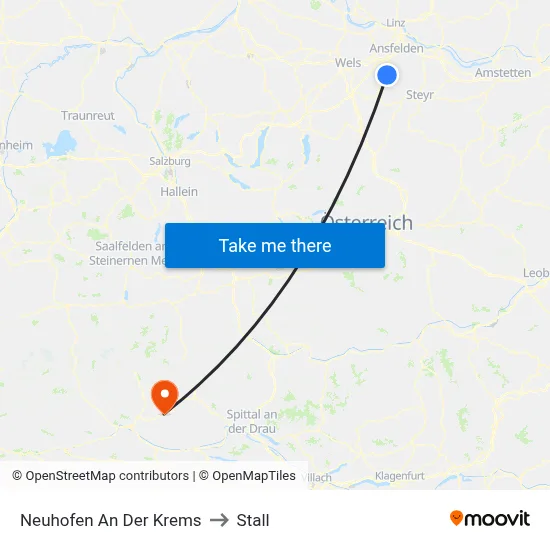 Neuhofen An Der Krems to Stall map