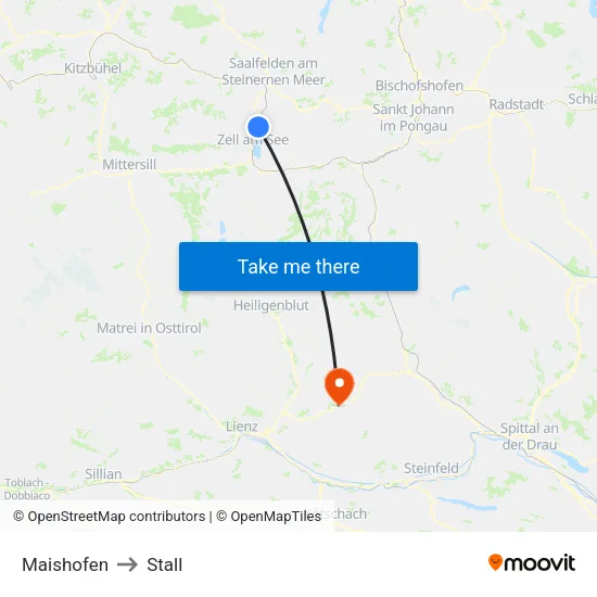 Maishofen to Stall map