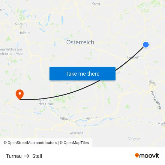 Turnau to Stall map