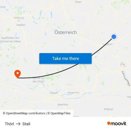 Thörl to Stall map