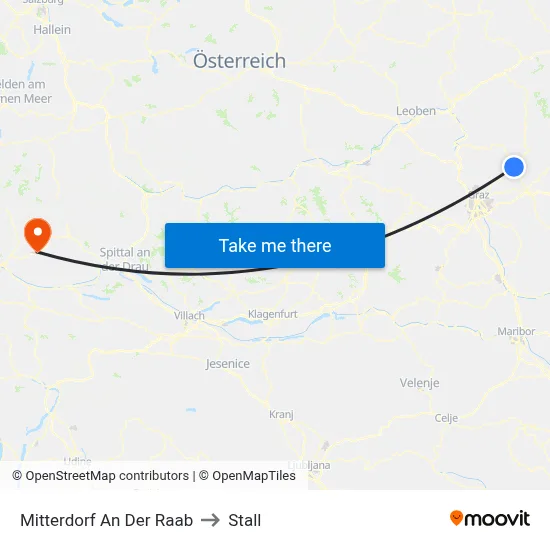 Mitterdorf An Der Raab to Stall map