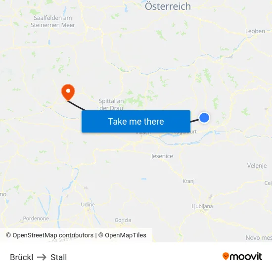 Brückl to Stall map