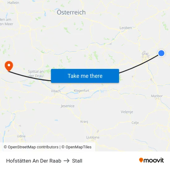 Hofstätten An Der Raab to Stall map