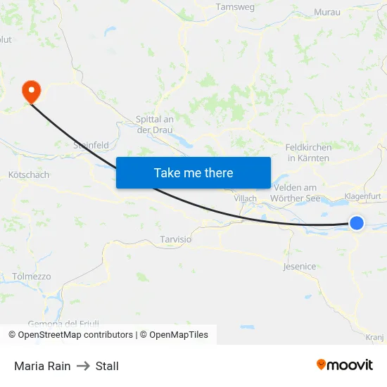 Maria Rain to Stall map