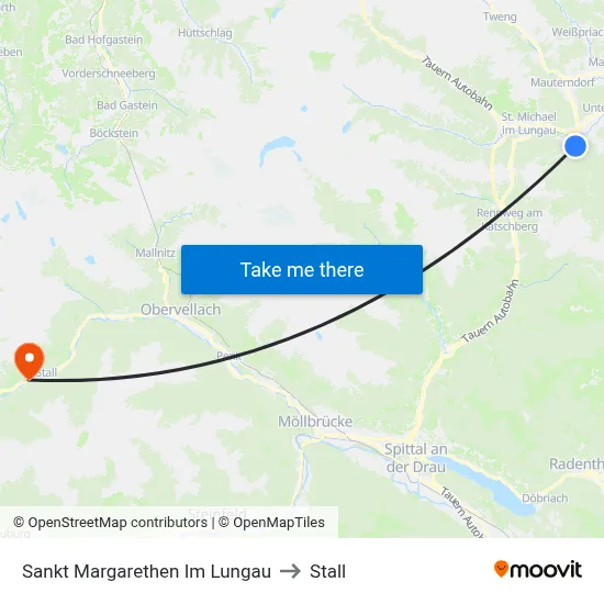 Sankt Margarethen Im Lungau to Stall map