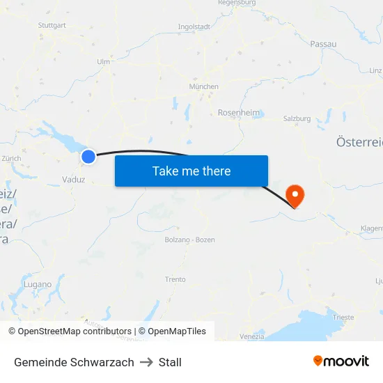 Gemeinde Schwarzach to Stall map