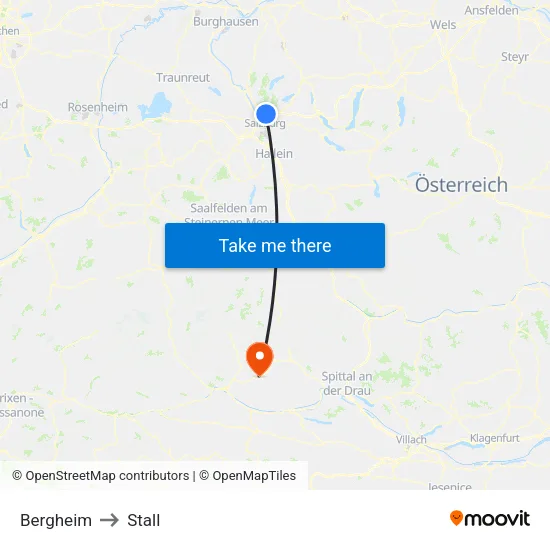 Bergheim to Stall map