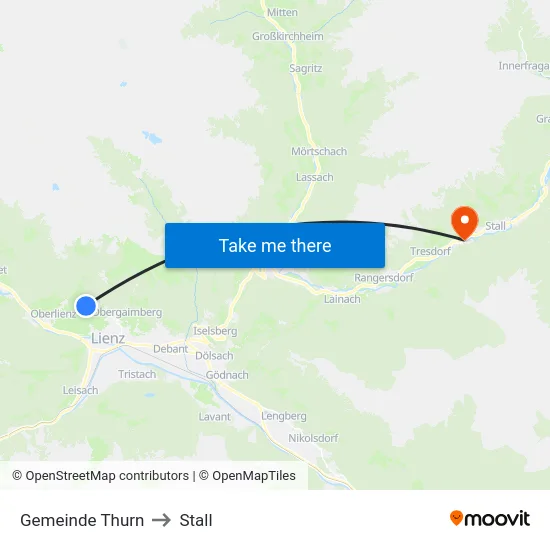 Gemeinde Thurn to Stall map