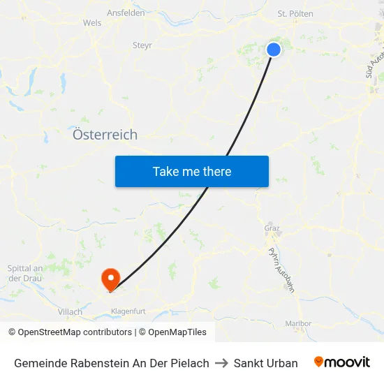 Gemeinde Rabenstein An Der Pielach to Sankt Urban map