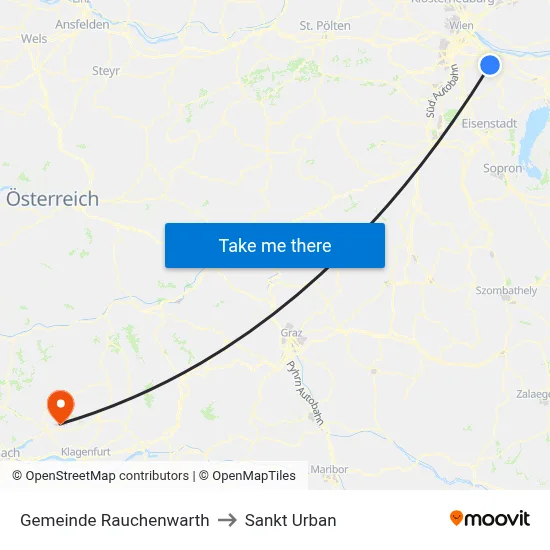 Gemeinde Rauchenwarth to Sankt Urban map