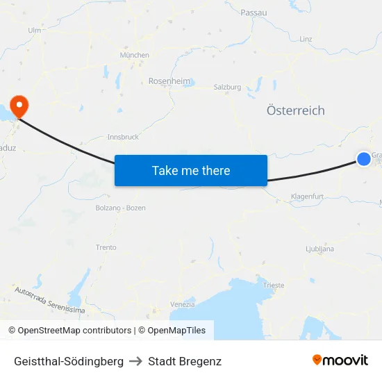 Geistthal-Södingberg to Stadt Bregenz map