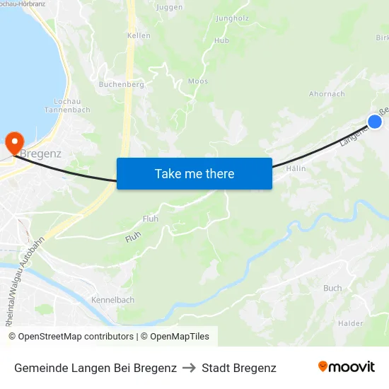 Gemeinde Langen Bei Bregenz to Stadt Bregenz map