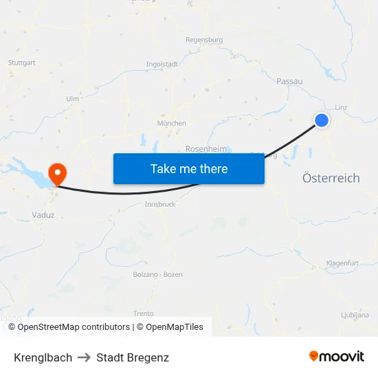 Krenglbach to Stadt Bregenz map