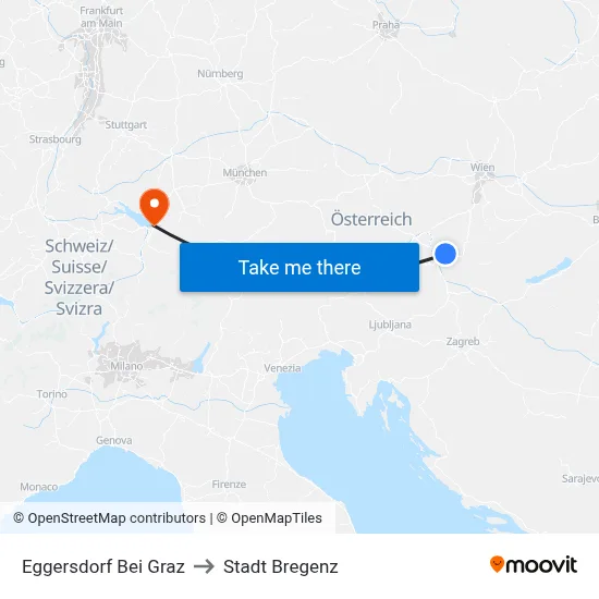 Eggersdorf Bei Graz to Stadt Bregenz map