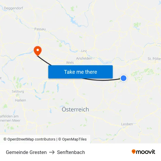 Gemeinde Gresten to Senftenbach map