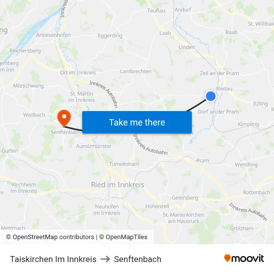 Taiskirchen Im Innkreis to Senftenbach map