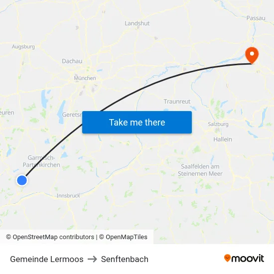 Gemeinde Lermoos to Senftenbach map