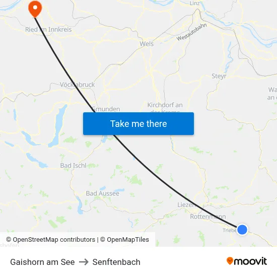 Gaishorn am See to Senftenbach map