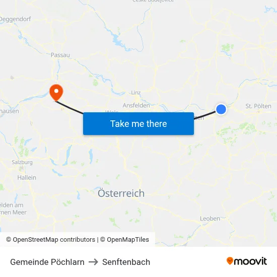 Gemeinde Pöchlarn to Senftenbach map