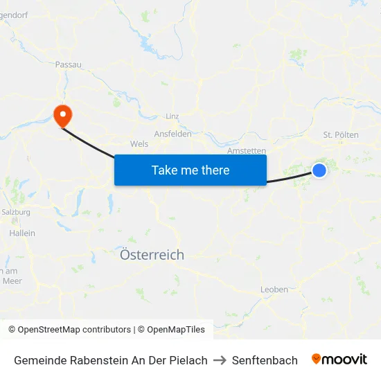 Gemeinde Rabenstein An Der Pielach to Senftenbach map