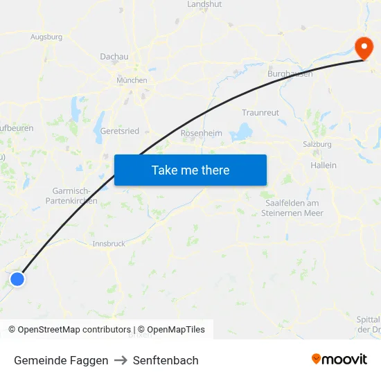Gemeinde Faggen to Senftenbach map