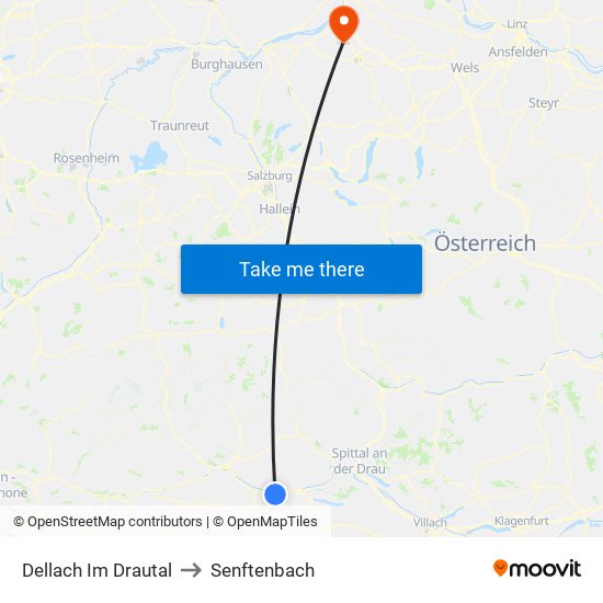 Dellach Im Drautal to Senftenbach map
