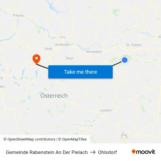 Gemeinde Rabenstein An Der Pielach to Ohlsdorf map
