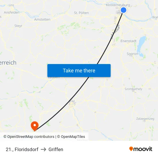 21., Floridsdorf to Griffen map