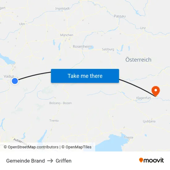 Gemeinde Brand to Griffen map