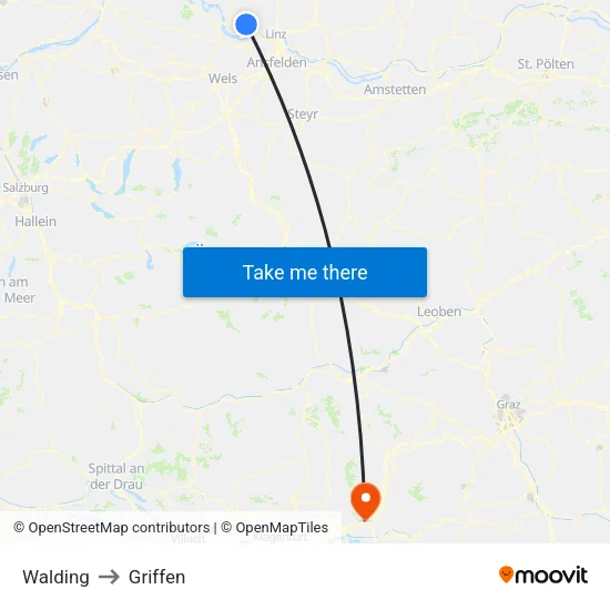 Walding to Griffen map
