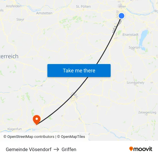 Gemeinde Vösendorf to Griffen map