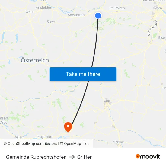 Gemeinde Ruprechtshofen to Griffen map