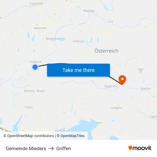 Gemeinde Mieders to Griffen map