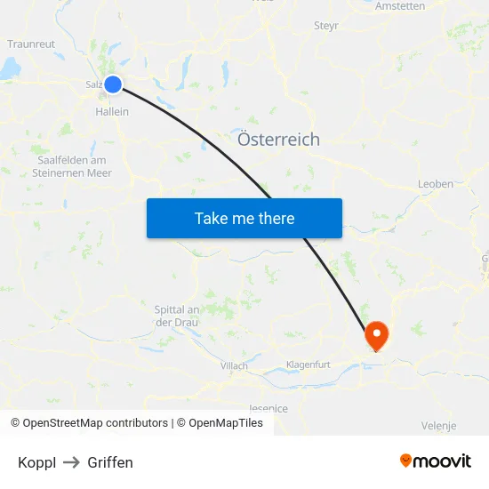 Koppl to Griffen map