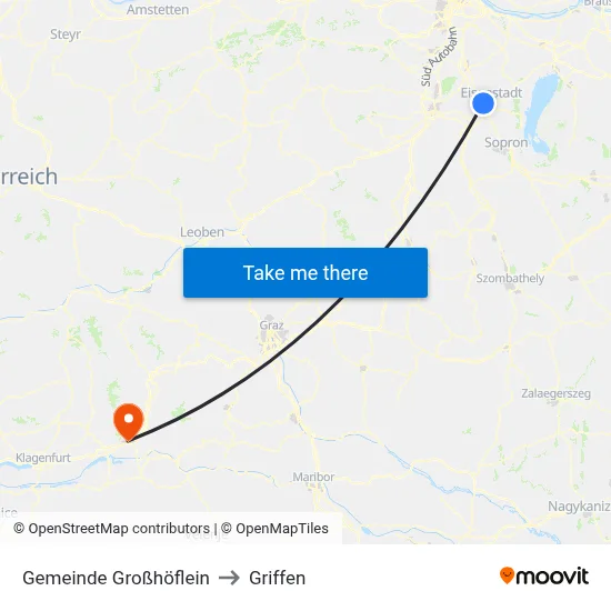 Gemeinde Großhöflein to Griffen map