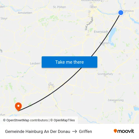 Gemeinde Hainburg An Der Donau to Griffen map