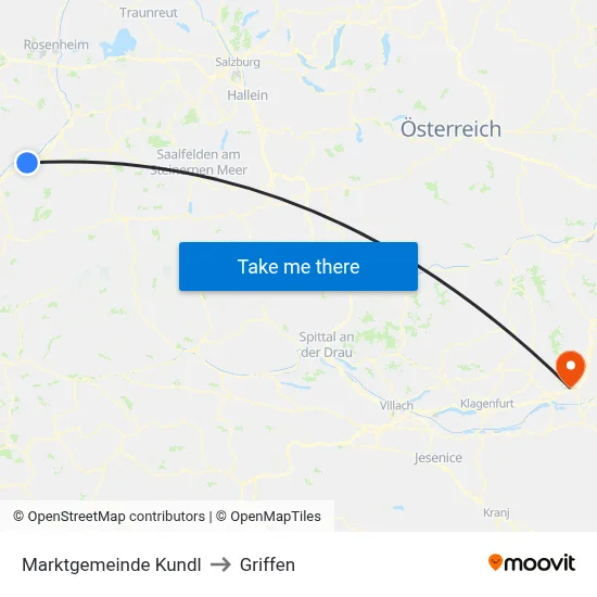 Marktgemeinde Kundl to Griffen map