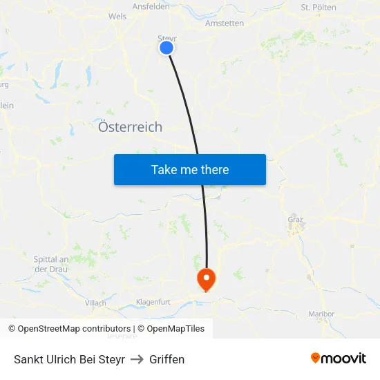 Sankt Ulrich Bei Steyr to Griffen map
